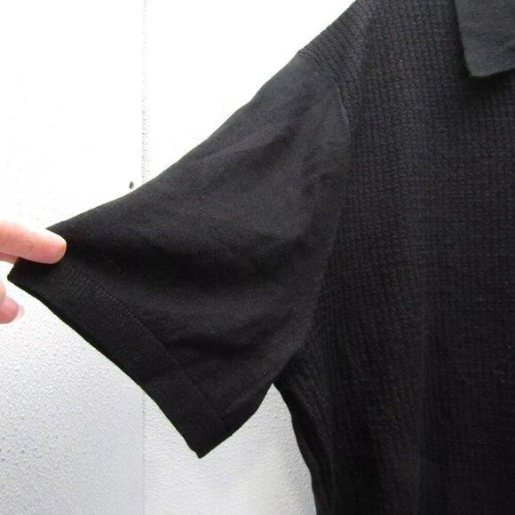 NEW TED BAKER Mens Textured Front Knit Polo Shirt Black Size XXL/IT 6 - Picture 5 of 16